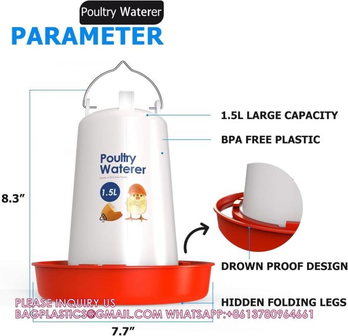 Recyclable Sustainable Plastic Chick Feeder Waterer Kit Chicken Feeder and Waterer Set 4