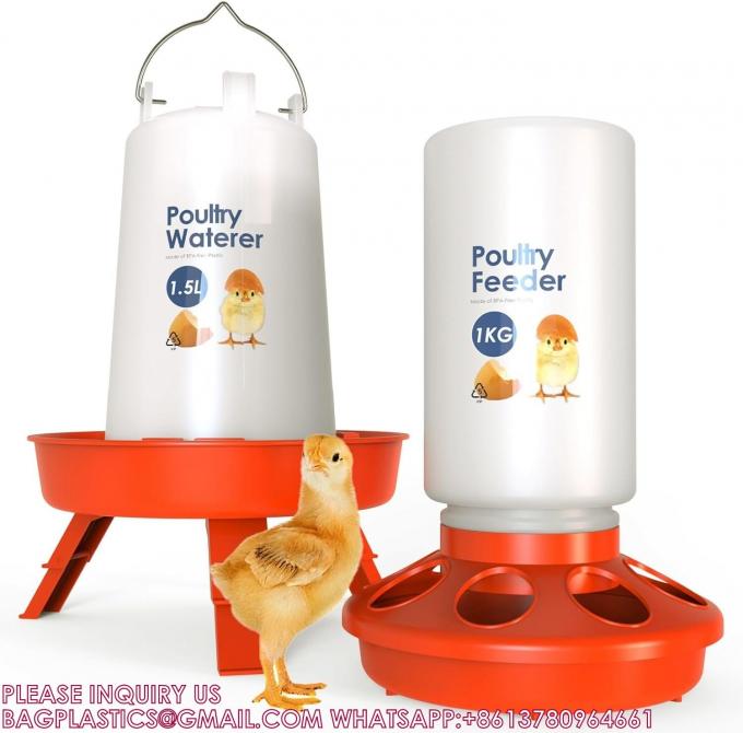 Recyclable Sustainable Plastic Chick Feeder Waterer Kit Chicken Feeder and Waterer Set 3