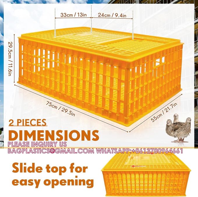 Poultry Carrier Crate Chicken Transport Cage Bird Chicken Carrier Travel Crate Basket Box 2