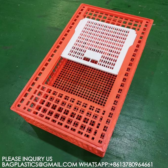 Poultry Plastic Transport Cage Crate Chicken Turnover Box For Farm Use For Duck Pigeon 0
